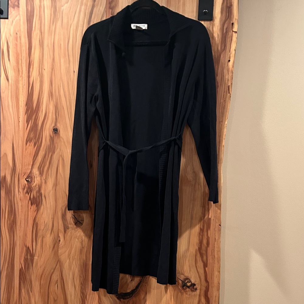Black Long Belted Cardigan
